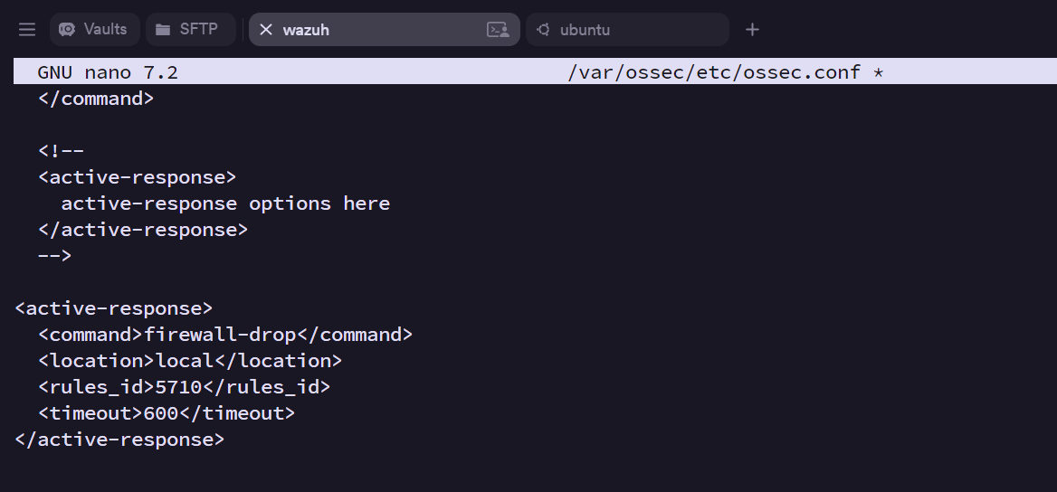 Active Response Configuration